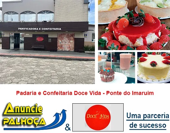 Portal de anúncios Anuncie Palhoça, parceria de sucesso com Padaria e Confeitaria Doce Vida